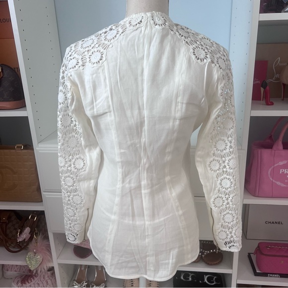 Anne Fontaine $895 Eyelet Lace Jacket ▫️ - Picture 11 of 13